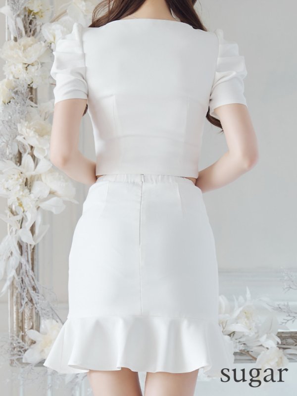 画像18: 【ANDY/アンディ】チェーンパイピング/ スクエアネック/ パフスリーブ/ 袖あり/ フロントジップ/ マーメイド/ セットアップ/ ミニドレス/ キャバドレス[OF05]