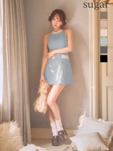 【予約商品/8月中旬発送予定】XSサイズあり【ANIER./アニエル】【ROBE de FLEURS/ローブドフルール】Glitter flannel halter pearl mini dress/ グリッター/ フランネル/ ホルター/ パール/ ミニドレス/ キャバドレス[OF08]