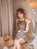 ブラウン　モデル：三上悠亜　身長：159cm　着用サイズ：Sサイズ