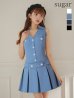 ブルー　モデル：かるあ　身長：156cm　着用サイズ：Sサイズ
