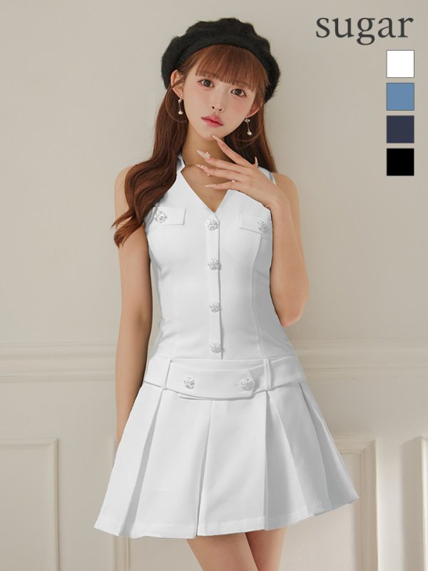 ホワイト　モデル：かるあ　身長：156cm　着用サイズ：Sサイズ