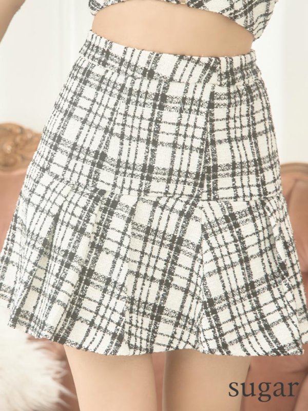 画像10: XSサイズあり【an/アン】 チェックツイード/ フロントジップ/ キャミソール/  セットアップ/ ミニドレス/ キャバドレス[OF05]