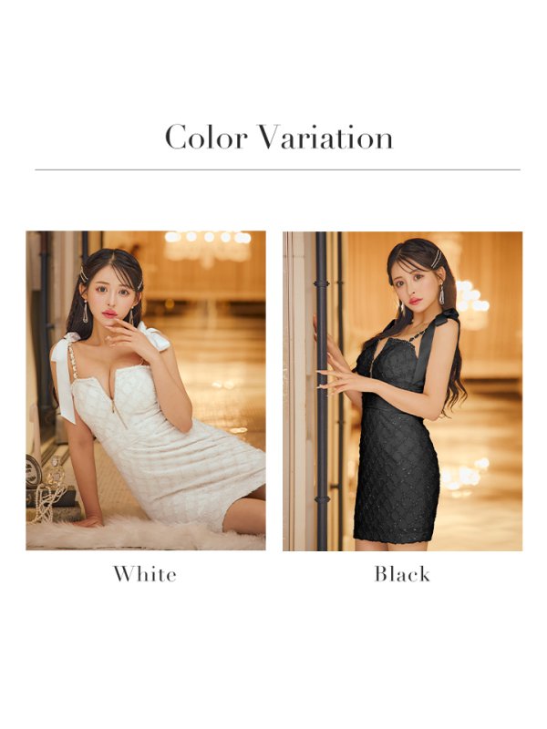 画像29: XSサイズあり【an /アン】ショルダーリボン/ フロントジップ/ キャミソール/ タイト/ ミニドレス/ キャバドレス[OF05]