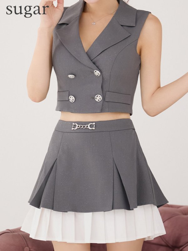 グレーｘホワイト　モデル：まりん　身長：164cm　着用サイズ：Sサイズ