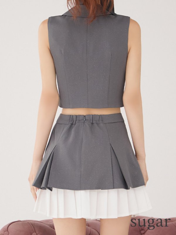 グレーｘホワイト　モデル：まりん　身長：164cm　着用サイズ：Sサイズ