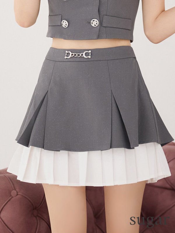 グレーｘホワイト　モデル：まりん　身長：164cm　着用サイズ：Sサイズ