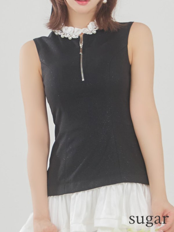 ブラックxホワイト モデル：三上悠亜　身長：159cm　着用サイズ：Sサイズ