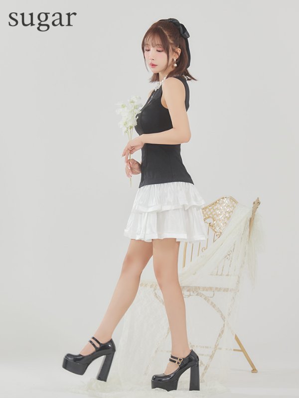 ブラックxホワイト モデル：三上悠亜　身長：159cm　着用サイズ：Sサイズ