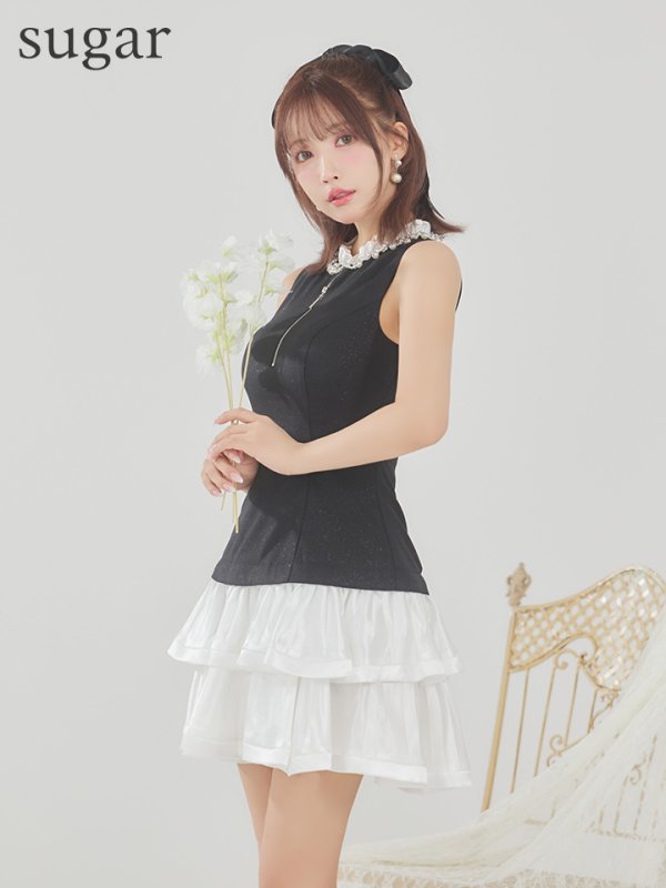 ブラックxホワイト モデル：三上悠亜　身長：159cm　着用サイズ：Sサイズ