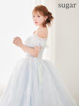 【couture an/クチュールアン】オフショル/ ラメ/ チュール/ オ－ガンジー/ パール/ ビーズ刺繍/ スピンドル/ フレア/ プリンセス/ ロングドレス/ キャバドレス long[OF05]