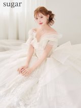 【couture an/クチュールアン】ラメ/ チュール/ オフショル/ パール/ ビジュー/ フレア/ プリンセス/ ロングドレス/ キャバドレス long[OF05]