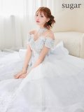 【couture an/クチュールアン】チョーカー付き/ オフショルダー/ ラメ/ スパンコール/ パール/ 刺繍/ リボン/ バックシャン/ フレア/ プリンセス/ バースデー/ ウェディングドレス/ ロングドレス/ キャバドレス long[OF05]