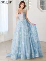 【couture an/クチュールアン】ベア/ フェザー/ ビジュー/ グリッター/ スパンコール/ チュール/ フレア/ プリンセス/ ロングドレス/ キャバドレス long[OF05]