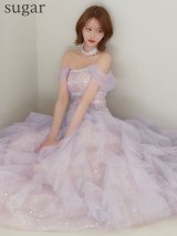 【couture an/クチュールアン】チョーカー付/ チュール/ ラメ/ スパンコール/ シアー/ フレア/ プリンセス/ フリル/ ビジュー/ カラードレス/ ロングドレス/ キャバドレス long[OF05]