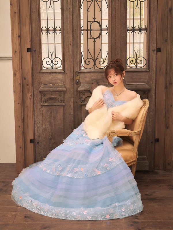 ブルーラベンダー　モデル：羽澄まり　身長：158cm　着用サイズ：Sサイズ