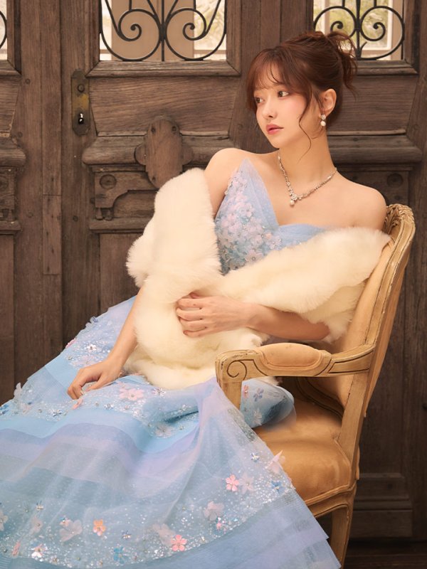 ブルーラベンダー　モデル：羽澄まり　身長：158cm　着用サイズ：Sサイズ