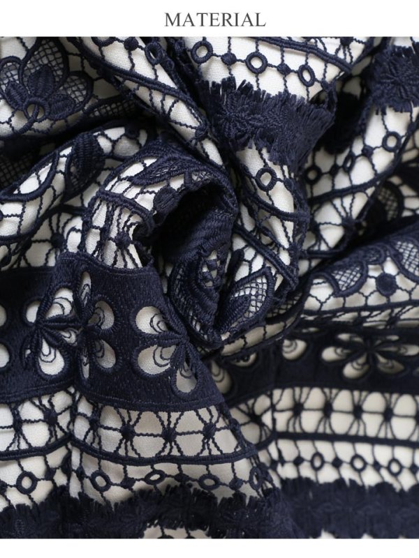 画像10: 【an/アン】 総レース/ リボンブローチ/ シアーレース/ フリルスリーブ/ タイト /キャバドレス[OF05]