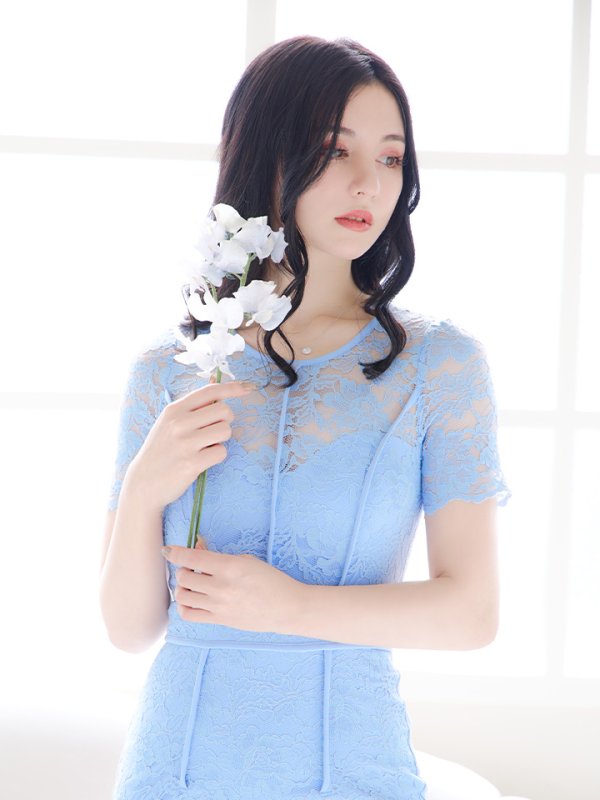 画像5: 【an/アン】総レース/ ショートスリーブ/ パイピング/ タイト/ ミニドレス/ キャバドレス[OF05]