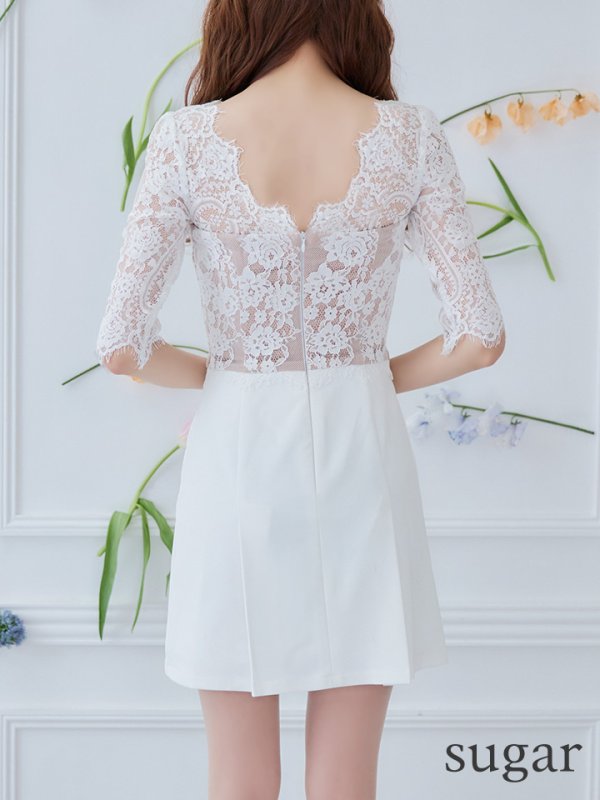 画像9: 【an/アン】レース/ 切り替え/ 七分袖/ 五分袖/ 長袖/ 袖あり/ ダブルボタン/ ミニドレス/ キャバドレス[OF05]