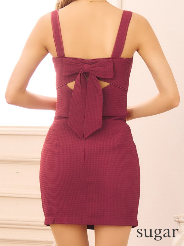 画像11: 【an/アン】ストレッチワッフル/ フロントジップ/ ゴールドバックル/ チェーンモチーフ/ ビスチェ/ セットアップ/ ツーピース/ タイト/ ミニドレス/ キャバドレス[OF05]