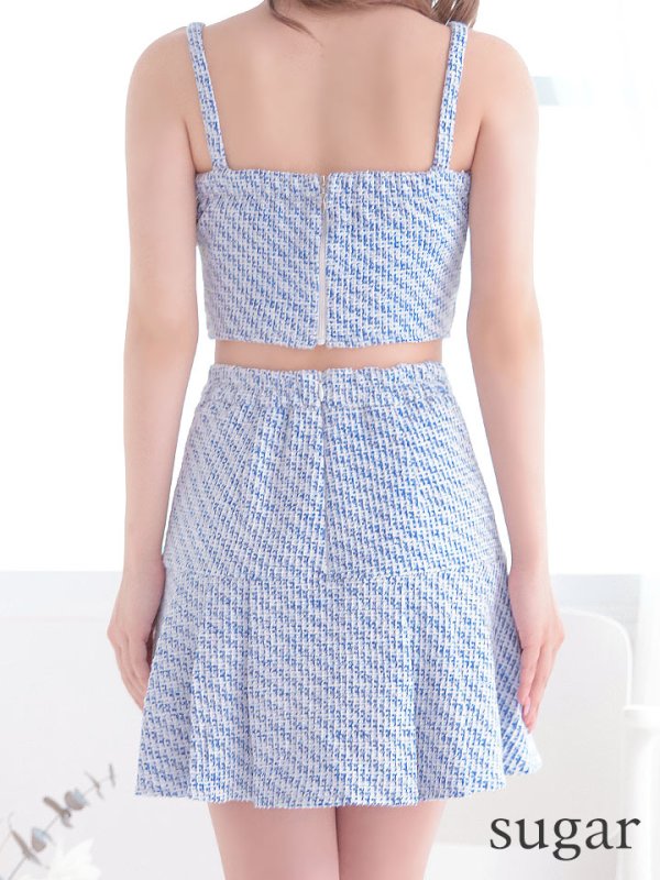 画像9: 【an/アン】セットアップ/ キャミソール/ ゴールドバックル/ チェーンパイピング/ ボタン/ プリーツ/ ツーピース/ ミニドレス/ キャバドレス[OF05]