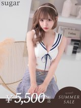【サマーセール開催中！! 】【an/アン】セーラーカラー/ 襟付き/ セットアップ/ ノースリーブ/ ギンガムチェック/ Aライン/ フレア/ ミニドレス/ キャバドレス[FB03]