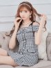 画像29: 【みゆう/関西コレクション着用】【an/アン】ギンガムチェック柄/ オフショルダー/ ショルダーリボン/ パールボタン/ プリーツ/ フレア/ ミニドレス/ キャバドレス[OF05]