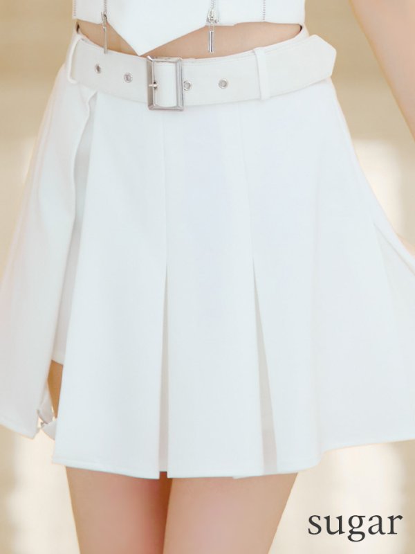 画像24: XSサイズあり【an /アン】2way/ ホルターネック/ ベア/ バストシアー/ ベルト/ ジップデザイン/ プリーツ/ フレア/ セットアップ/ ミニドレス/ キャバドレス[OF05]