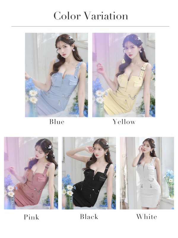 画像50: XSサイズあり【an/アン】フロントジッパー/ ベルトデザイン/ ストレッチ/ サイド編み上げ/ ノースリーブ/ タイト/ ミニドレス/ キャバドレス[OF05]