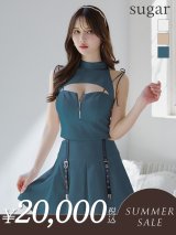 【サマーセール開催中！! 】XSサイズあり【an /アン】カットアウト/ ワンカラー/ ショルダーリボン/ ノースリーブ/ セットアップ/ プリーツ/ Aライン/ フレア/ ミニドレス/ キャバドレス[OF05]