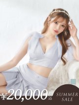 【サマーセール開催中！! 】XSサイズあり【an /アン】ショルダーリボン/ ラメ/ラインストーン/ ストレッチ/ プリーツ/ フレア/ セットアップ/ ミニドレス/ キャバドレス[OF05]