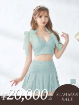 【サマーセール開催中！! 】XSサイズあり【an /アン】ショルダーリボン/ ラメ/ラインストーン/ ストレッチ/ プリーツ/ フレア/ セットアップ/ ミニドレス/ キャバドレス[OF05]