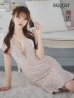 【an /アン】 リボン/ シアー/ マーメイド/ レース/ ビジュー/ ノースリーブ/ミディアドレス/ キャバドレス