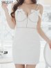 画像8: XSサイズあり【an /アン】 ショルダービジュー/ リボン/ フロントジップ/ ストレッチ/ タイト/ ミニドレス/ キャバドレス[OF05]