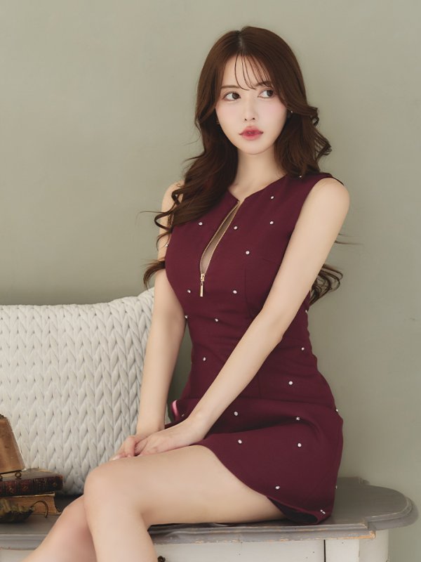 ワインレッド モデル:ゆめ 身長:160cm 着用サイズ:Sサイズ