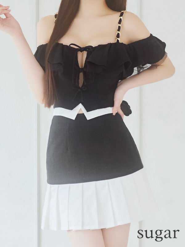 ブラックxホワイト モデル:ももか 身長:156cm 着用サイズ:Sサイズ