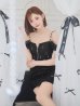 ブラック モデル：明日花キララ　身長：162cm 着用サイズ：Sサイズ