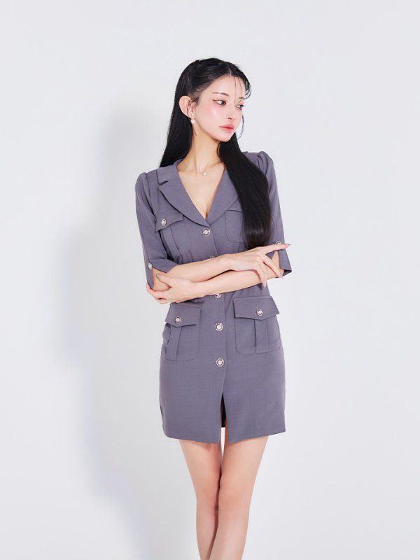 グレー モデル：まおちゃる　身長：158cm　着用サイズ：Sサイズ