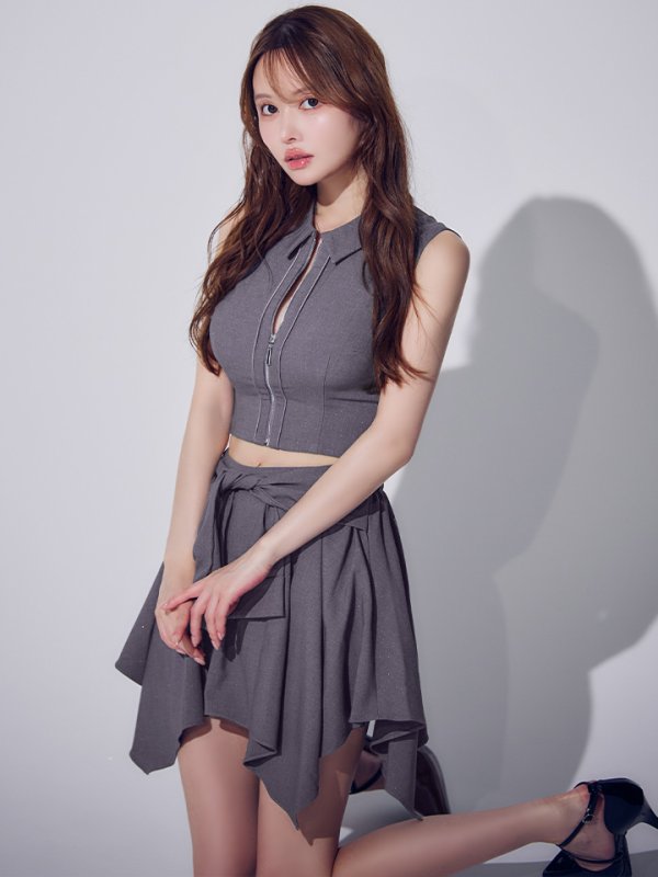 グレー　モデル：ゆめ　身長：160cm　着用サイズ：Sサイズ