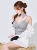 グレーxホワイト モデル：ゆめ　身長：160cm　着用サイズ：Sサイズ