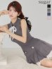 グレーxホワイト　モデル：まりん　身長：164cm　着用サイズ：Sサイズ