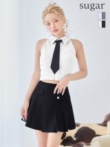 XSサイズあり【an /アン】4way/ 袖取り外し可能/ ネクタイ付き/ 襟/ フロントジップ/ アメスリ/ プリーツ/ フレア/ セットアップ/ ミニドレス/ キャバドレス[OF05]