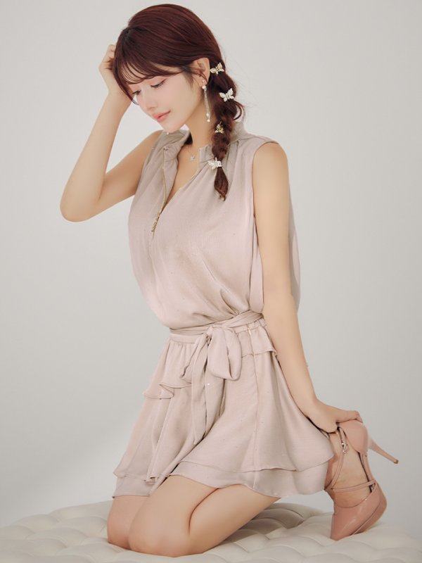 ピンクxベージュ モデル：まりん　身長：164cm　着用サイズ：Sサイズ