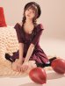 ワインレッド　モデル：まみ　身長：160cm　着用サイズ：Sサイズ