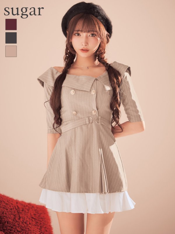 ベージュ　モデル：まみ　身長：160cm　着用サイズ：Sサイズ