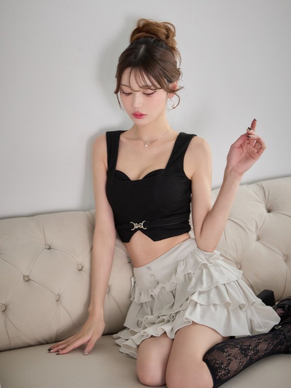 ブラックｘグレージュ モデル：るりぴ　身長：165cm　着用サイズ：Sサイズ