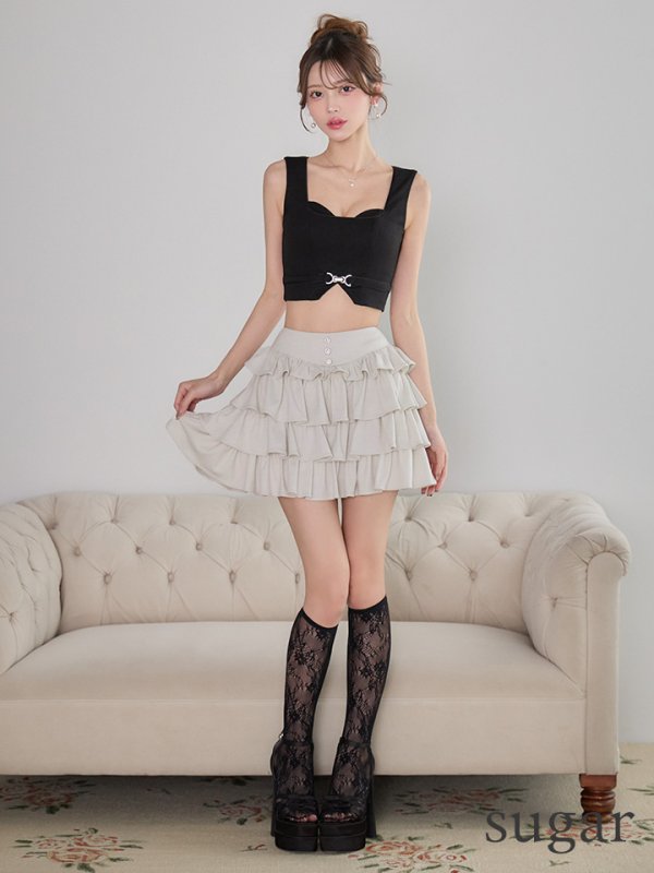 ブラックｘグレージュ モデル：るりぴ　身長：165cm　着用サイズ：Sサイズ