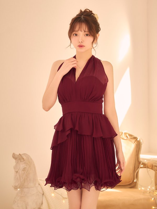 ワインレッド　モデル：羽澄まり　身長：158cm　着用サイズ：Sサイズ