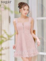 【予約商品/5月下旬-6月上旬発送予定】XSサイズあり【an/アン】ハートドット/ シアー/ バストジップ/ ノースリーブ/ フレア/ ミニドレス/ キャバドレス[OF05]