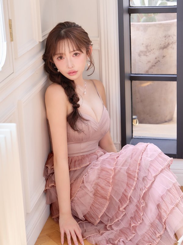 ピンク　モデル：りな　身長：160cm　着用サイズ：Sサイズ
